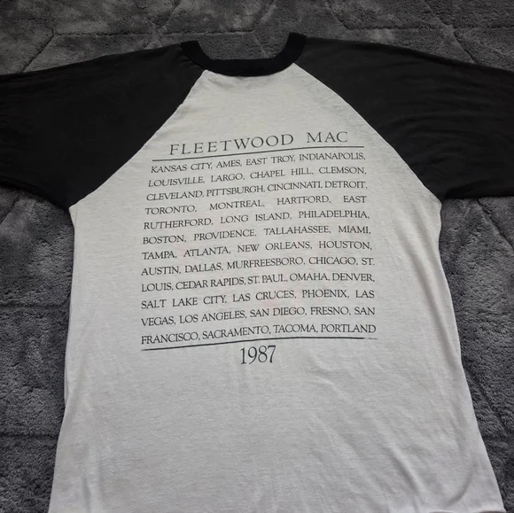 VTG Fleetwood Mac THE MAC IS BACKBaseball Raglan Tee Large USA 1987 Tour